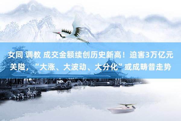 女同 调教 成交金额续创历史新高！迫害3万亿元关隘，“大涨、大波动、大分化”或成畴昔走势