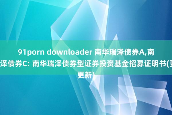 91porn downloader 南华瑞泽债券A,南华瑞泽债券C: 南华瑞泽债券型证券投资基金招募证明书(更新)