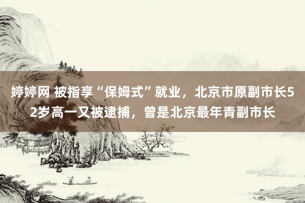 婷婷网 被指享“保姆式”就业,北京市原副市长52岁高一又被逮捕,曾是北京最年青副市长