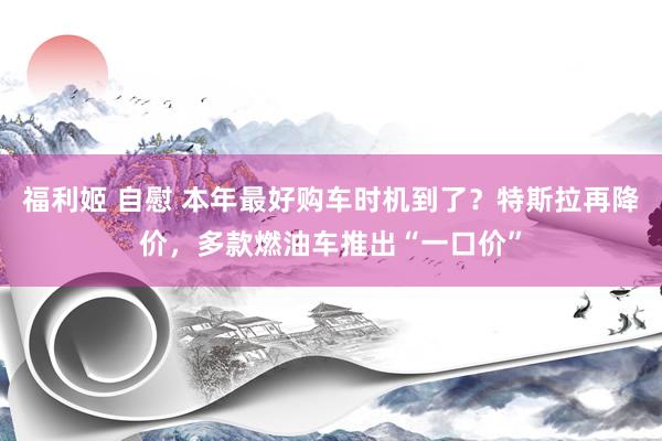 福利姬 自慰 本年最好购车时机到了？特斯拉再降价，多款燃油车推出“一口价”