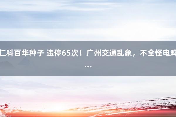 仁科百华种子 违停65次！广州交通乱象，不全怪电鸡...