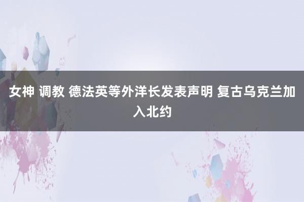 女神 调教 德法英等外洋长发表声明 复古乌克兰加入北约