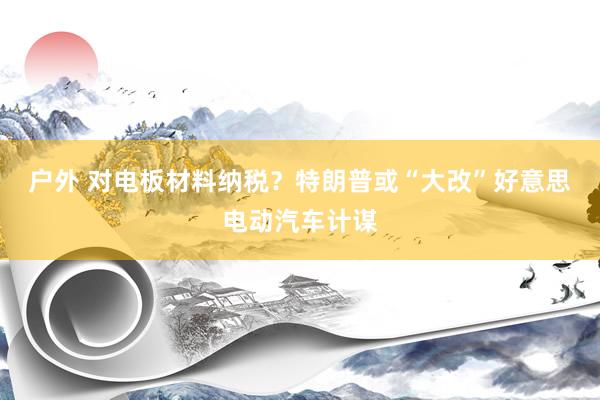 户外 对电板材料纳税？特朗普或“大改”好意思电动汽车计谋