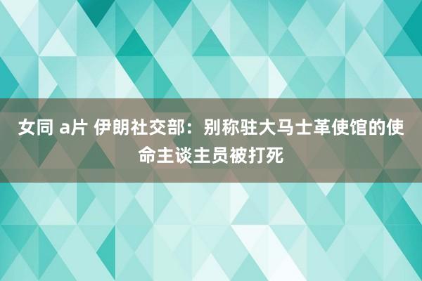 女同 a片 伊朗社交部：别称驻大马士革使馆的使命主谈主员被打死