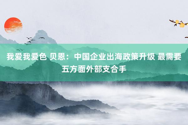 我爱我爱色 贝恩：中国企业出海政策升级 最需要五方面外部支合手