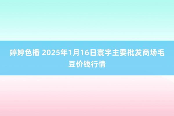 婷婷色播 2025年1月16日寰宇主要批发商场毛豆价钱行情