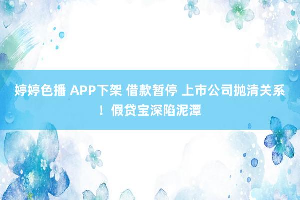 婷婷色播 APP下架 借款暂停 上市公司抛清关系！假贷宝深陷泥潭