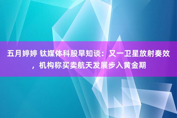 五月婷婷 钛媒体科股早知谈：又一卫星放射奏效，机构称买卖航天发展步入黄金期
