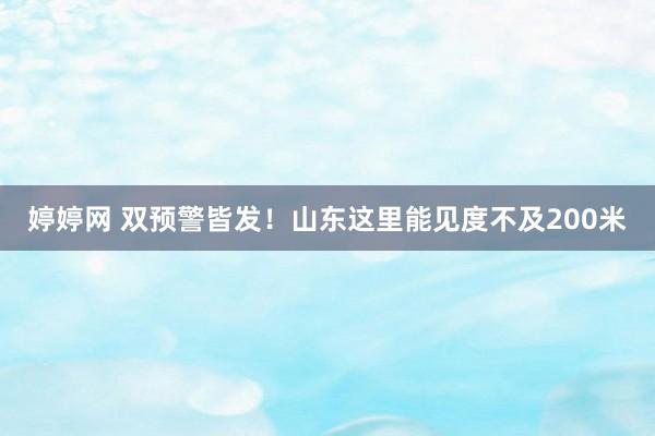 婷婷网 双预警皆发！山东这里能见度不及200米
