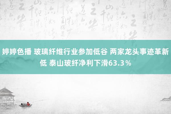 婷婷色播 玻璃纤维行业参加低谷 两家龙头事迹革新低 泰山玻纤净利下滑63.3％