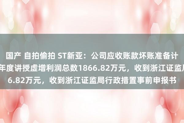 国产 自拍偷拍 ST新亚：公司应收账款坏账准备计提不准确导致2022年年度讲授虚增利润总数1866.82万元，收到浙江证监局行政措置事前申报书