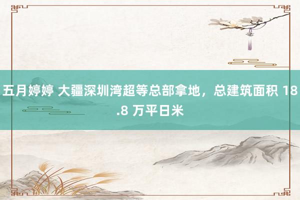 五月婷婷 大疆深圳湾超等总部拿地，总建筑面积 18.8 万平日米