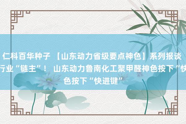 仁科百华种子 【山东动力省级要点神色】系列报谈 | 锚定行业“链主”！ 山东动力鲁南化工聚甲醛神色按下“快进键”