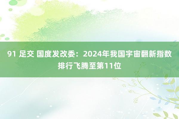 91 足交 国度发改委：2024年我国宇宙翻新指数排行飞腾至第11位