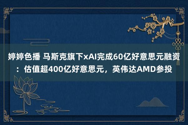 婷婷色播 马斯克旗下xAI完成60亿好意思元融资：估值超400亿好意思元，英伟达AMD参投