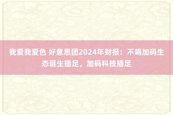 我爱我爱色 好意思团2024年财报：不竭加码生态诞生插足，加码科技插足