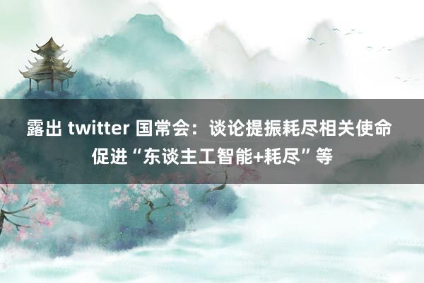 露出 twitter 国常会：谈论提振耗尽相关使命 促进“东谈主工智能+耗尽”等