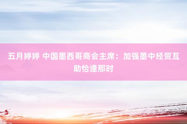 五月婷婷 中国墨西哥商会主席：加强墨中经贸互助恰逢那时