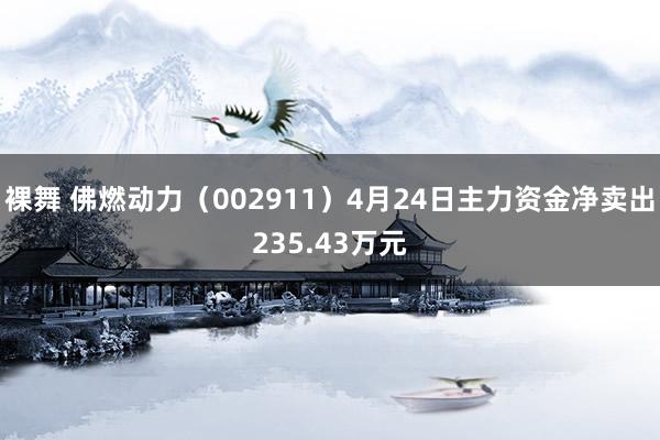 裸舞 佛燃动力（002911）4月24日主力资金净卖出235.43万元