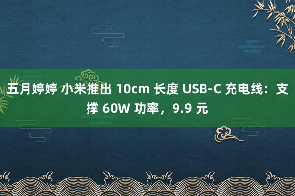 五月婷婷 小米推出 10cm 长度 USB-C 充电线：支撑 60W 功率，9.9 元